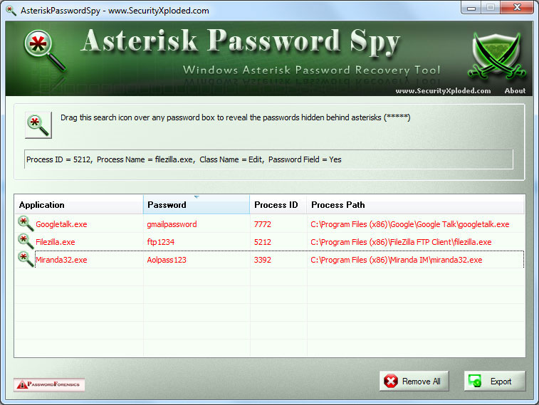 Asterisk Password Spy